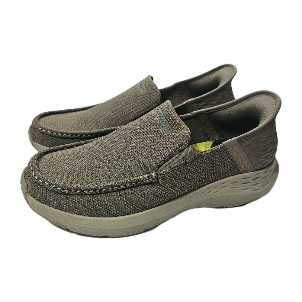 Skechers Shoes Slip Ins Men Memory Foam Dress‎ Comfort Casual Canvas Taupe 10.5